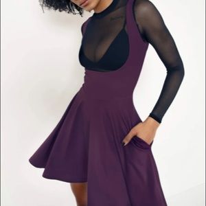 SHOW US YA TOPS MATTE PURPLE UNDERBUST DRESS